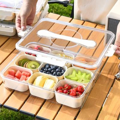 Snackbox mit 8 Fächern, platzsparender Snackteller für Süßigkeiten, Nüsse, Obstaufbewahrung, Snacktablett, vielseitiger Snack-Organizer