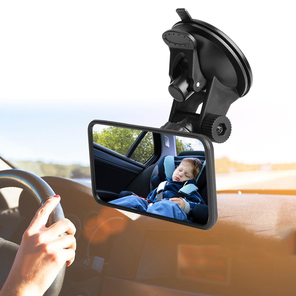 Baby Car Mirror Rr View Mirror for Kids    with Push-Type Injection Large Suction Cup & Lock
