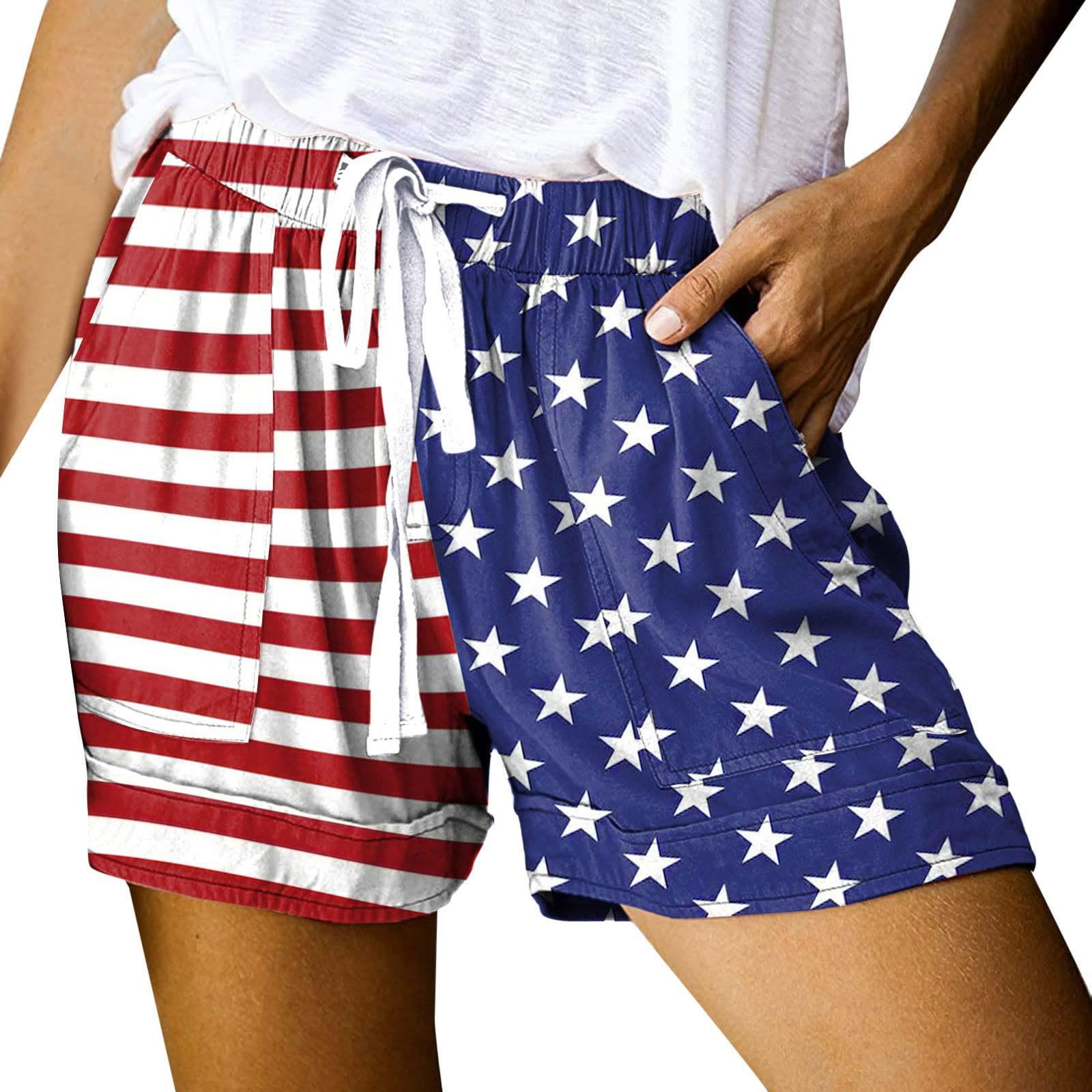 

Женские удобные летние шорты с принтом, повседневные брюки с эластичной резинкой на талии и карманами на талии XL красный