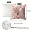 Pink Butterfly Pearl Throw Pillow Cover Zippered Single Side Pattern Pillowcases Sofa Car Decoration Elegant Floral Aesthetic