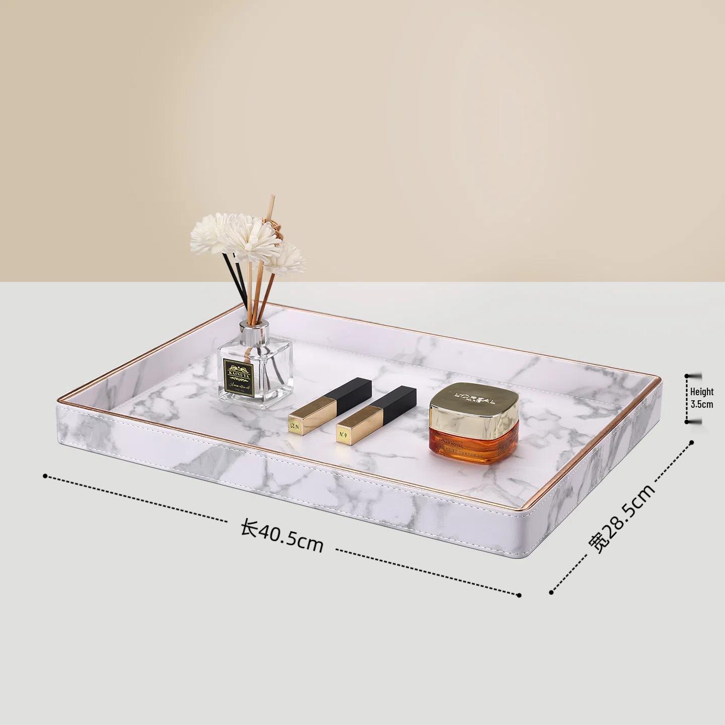 

Luxury Gold-Rimmed Minimalist Storage Tray for Dining, Hotel, or Living Room Tray