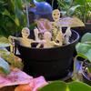 1 Set Skelett Gartenstecker Halloween Weiße Skelett Dekorationen Gruseliger Pflanzgefäßeinsatz Skelettstecker für Blumentopf Innen Gehweg Rasen