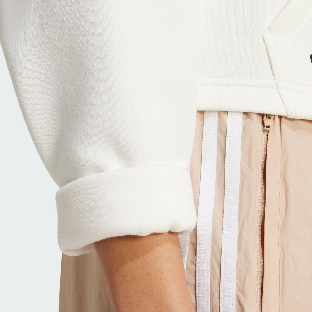 Adidas Originals Neuclassics Half High Neck Pullover Comfortable Drop Shoulder Long Sleeve Cropped Sweatshirt Women Sweatshirt Cloud-White IX9867