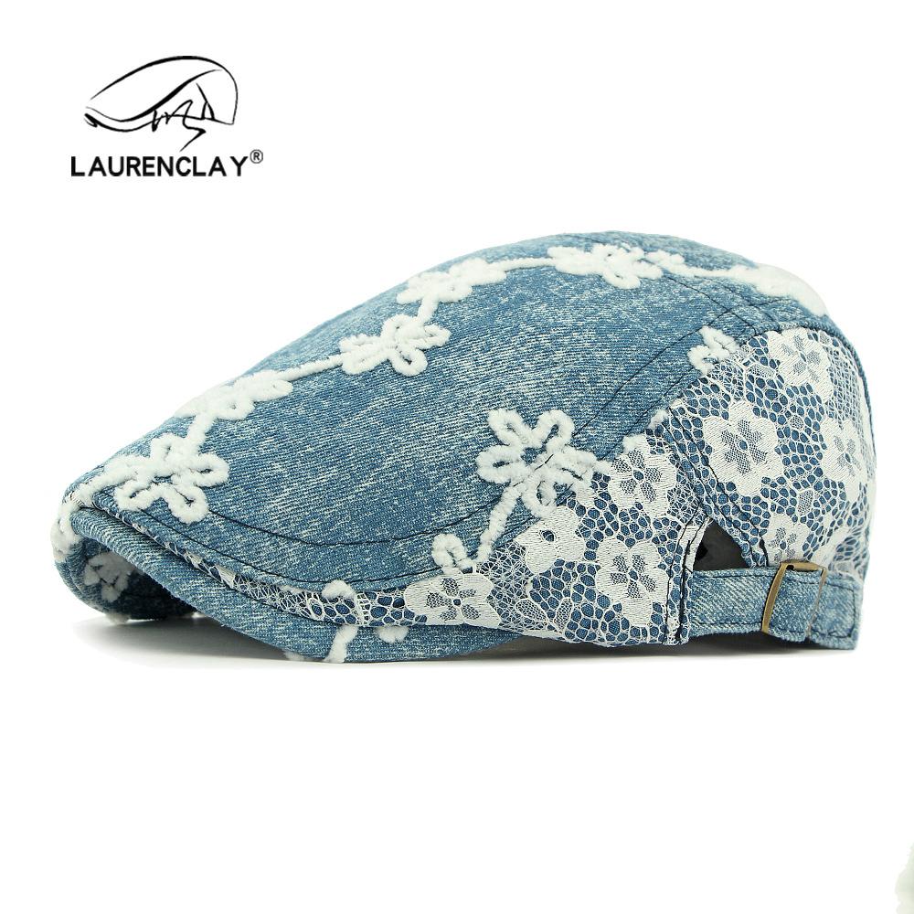 Personalized Jacquard Hat Female British Vintage Beret Casual Washed Cowboy Hat Cap Forward Hat
