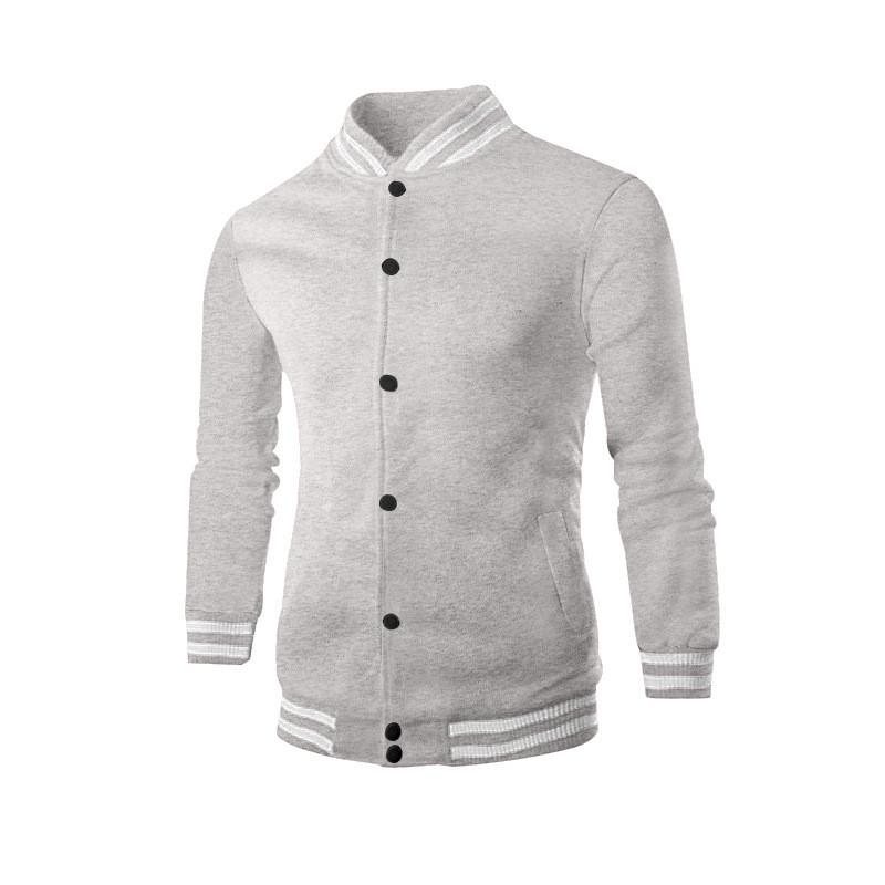 Mens Fall Winter Fleece Casual Bomber Jacket With Stand Collar For Urban Style Men