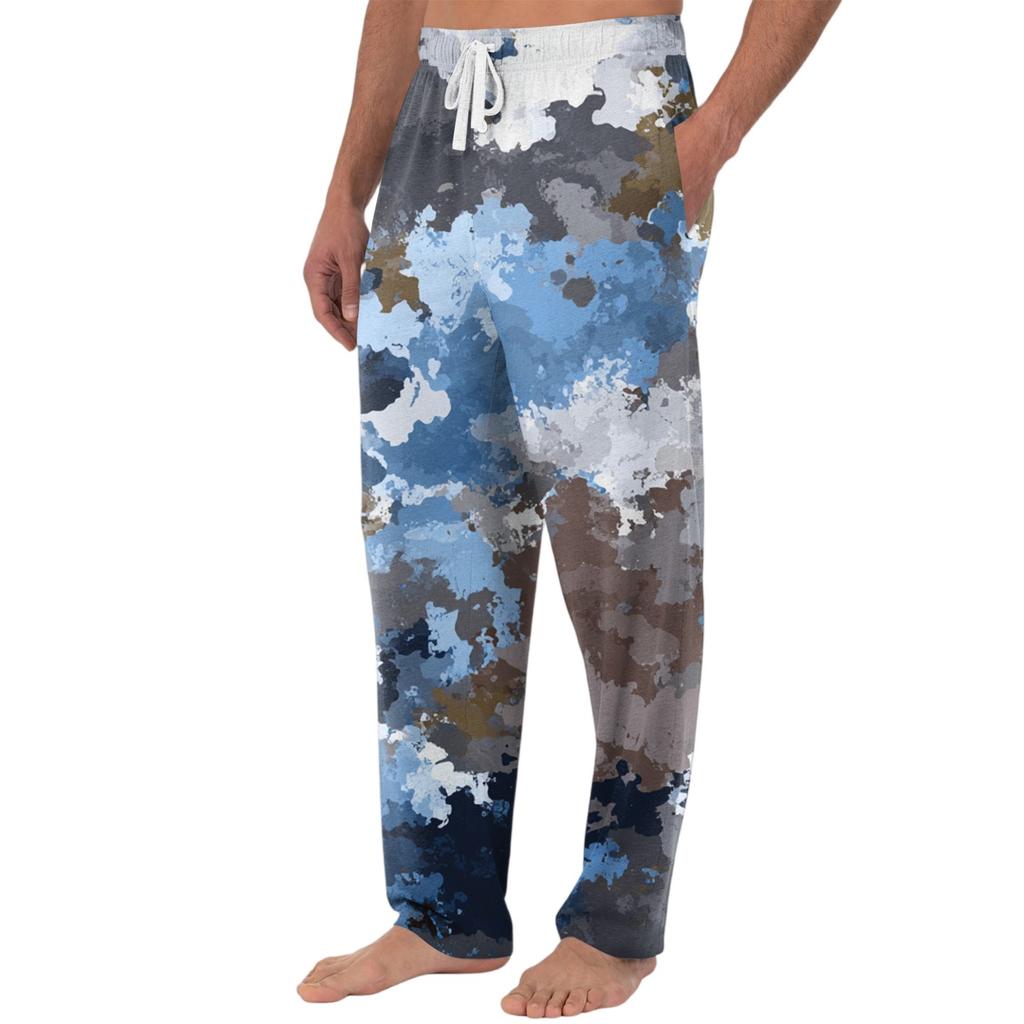 Pantaloni casual cu buzunar, tricotati pentru bărbați, cu imprimeu de Halloween, pantaloni de pijama