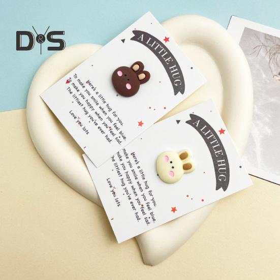 Pocket Hug Rabbit Card Little Pocket Bunny Ornament with Positive Card Pocket Hug Token Inspirational Bunny Card for Family Friends Employee