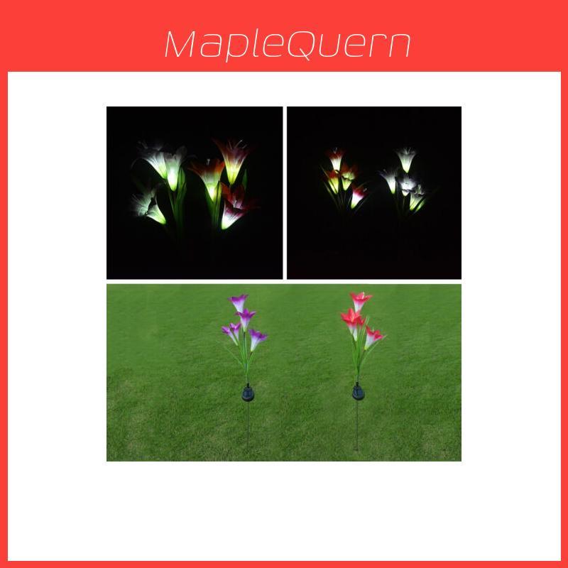Premium Quality Solar Power Lily Rose Flower Garden Stake Lamp For Outdoor Elegance