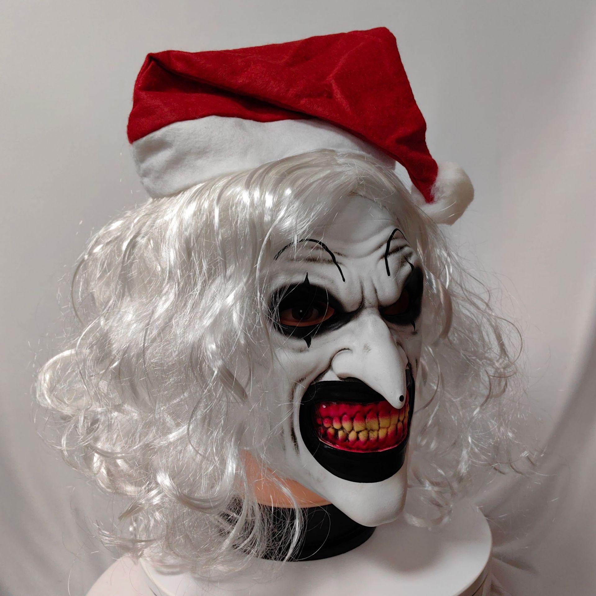 Horror clown mask, hat, clown hood, Halloween masquerade horror Cos Props