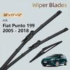 3X Front Rear Wiper Blades For Fiat Punto 199 Grande Punto MK3 2005 - 2018 2017 2014 2010 2006 Accessories Windshield Windscreen