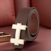 Alloy T-Bar Buckle Men's Leather Belt - Korean Minimalist Fashion