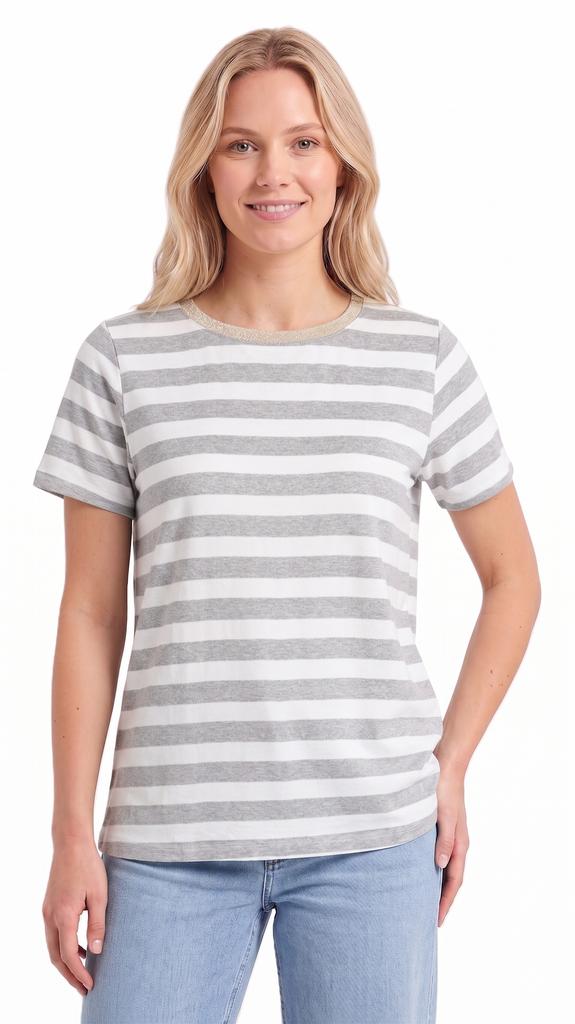 J.Style - Women' T-Shirt - Rt78040 Gray One Size