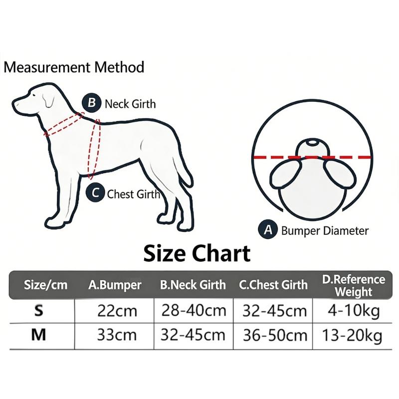 Dispositivo di Assistenza alla Sicurezza per Animali da Compagnia Pettorina Combinata con Paracolpi e Guinzaglio Regolabile per Cani Piccoli e Medi Uso Interno ed Esterno