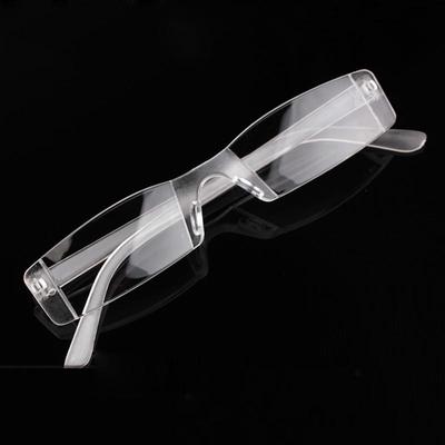 Günstige Unisex-Presbyopie-Brille, Lesebrille, klar, randlos, Lesebrille, transparent, klar, +1,00–+4,00 Dioptrien