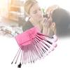 Cosmetic Brush Collection 22 Pack Pink Makeup Bag Contouring Eyebrow Grooming
