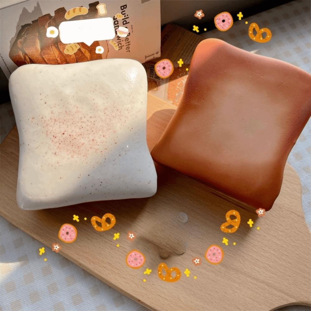 Sensory Play Bread Butter Squishy Anxiety Relief Soft Stress Balls Toy Funny Squeeze Toy Gifts