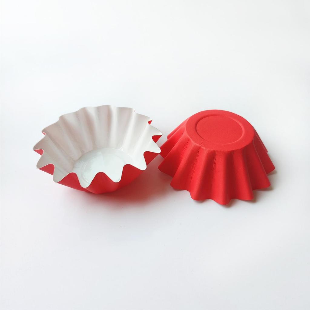 Chrysanthemum High-Temp Resistant Cupcake Liners, Mold-Free Baking Cups, 50-Pack