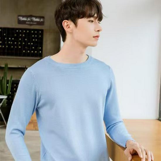Men's Plus Size V-Neck Wool Sweater - 2023 Autumn/Winter Long Sleeve Knit Pullover