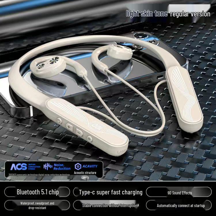 

2025 Wireless Bluetooth Neckband Open-Ear Headphones - Long Battery, Sports Compatible with Android & Apple Card Slot - High Quality, Ear-Safe