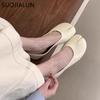 Fashion SUOJIALUN 2025 Spring New Brand Women Flat Shoes Fashion Split Toe Flat Ballet Shallow Slip On Female Casual Slip On Loafer Shoe