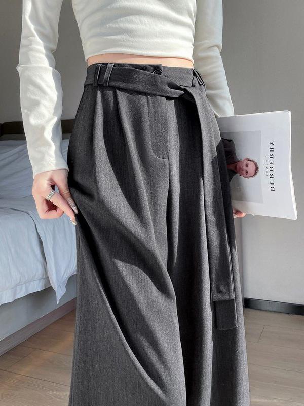 

Women s High-Waist Spring Suit Pants - Narrow, Wide, and Straight-Leg Options, Floor-Length Style XL
