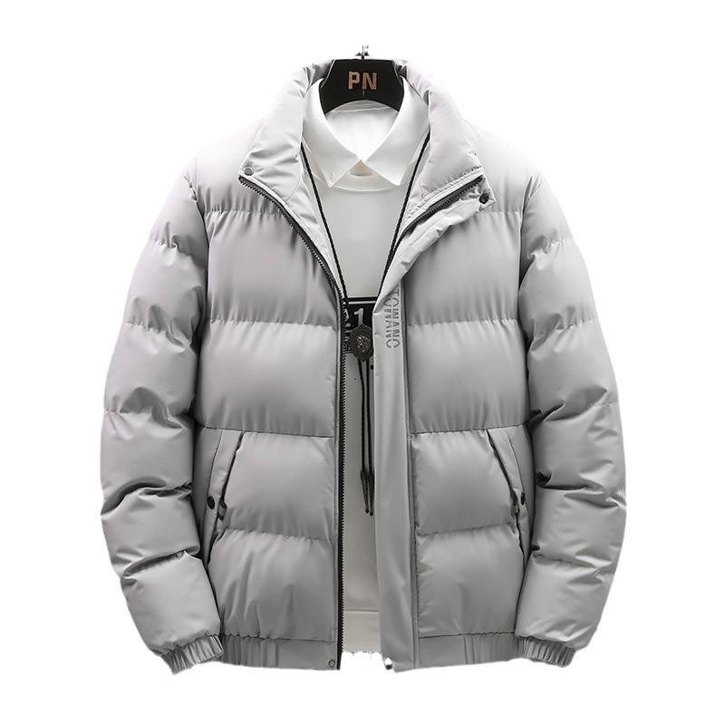 Winter Cotton Jacket Men's Youth Korean Version Thickened Cotton Jacket Winter Clothes Windproof and Warm Trendy Cotton Clothes