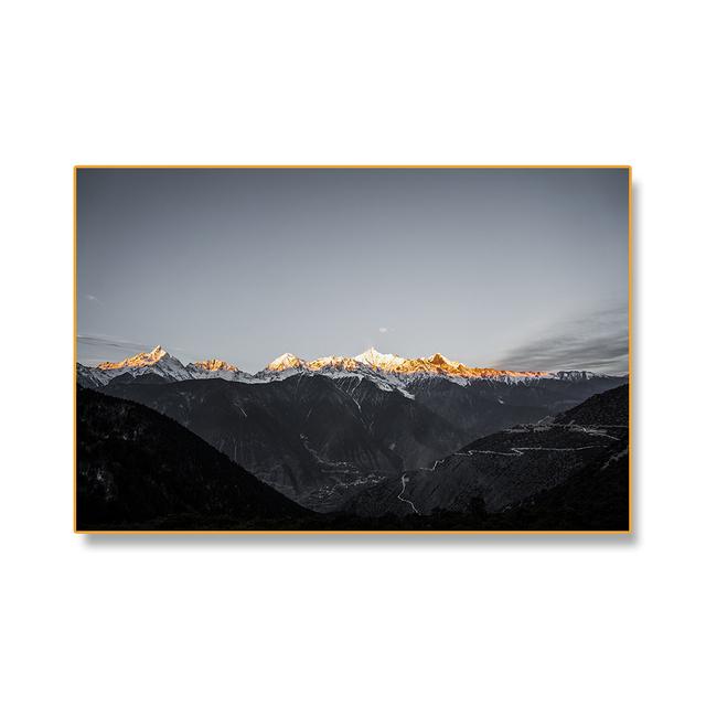 Mount Fuji Snow Mountain Posters and Prints Black and White Nature Landscape Canvas Painting Wall Art Pictures Home Decoration