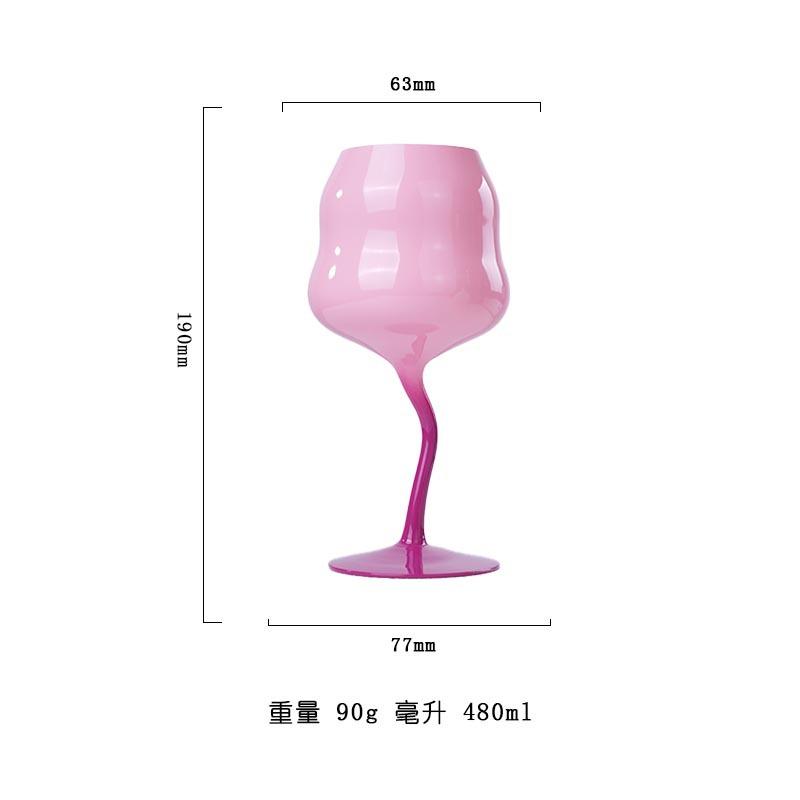 Cream Style High Footed Glass Cup Creative Colored Red Wine Glass Wine Glass Cocktail Glasses Liquor Container Home Drink Ware
