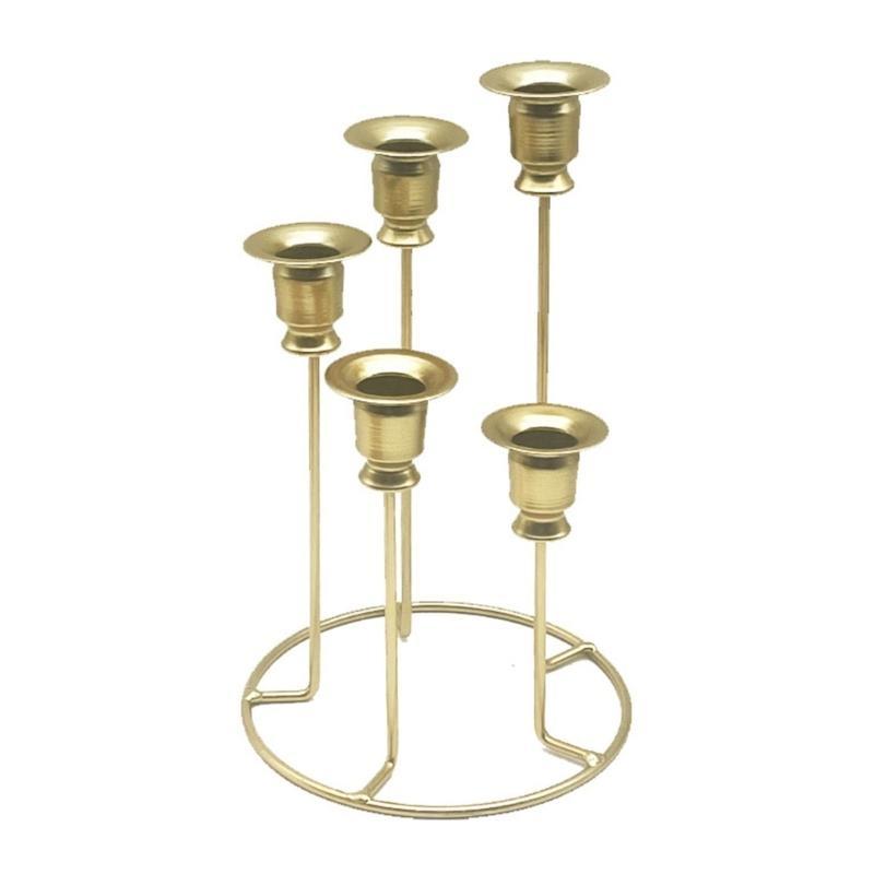 Unique Candlestick 5 Branch Iron Holder for Wedding Decors