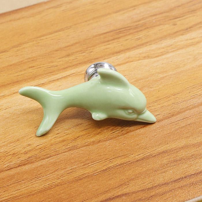 KAK Keramik Delfin Schubladengriffe 3D Cartoon Schrank Türgriffe Mode Kinder Schrankgriffe Zimmer Möbelgriff Hardware