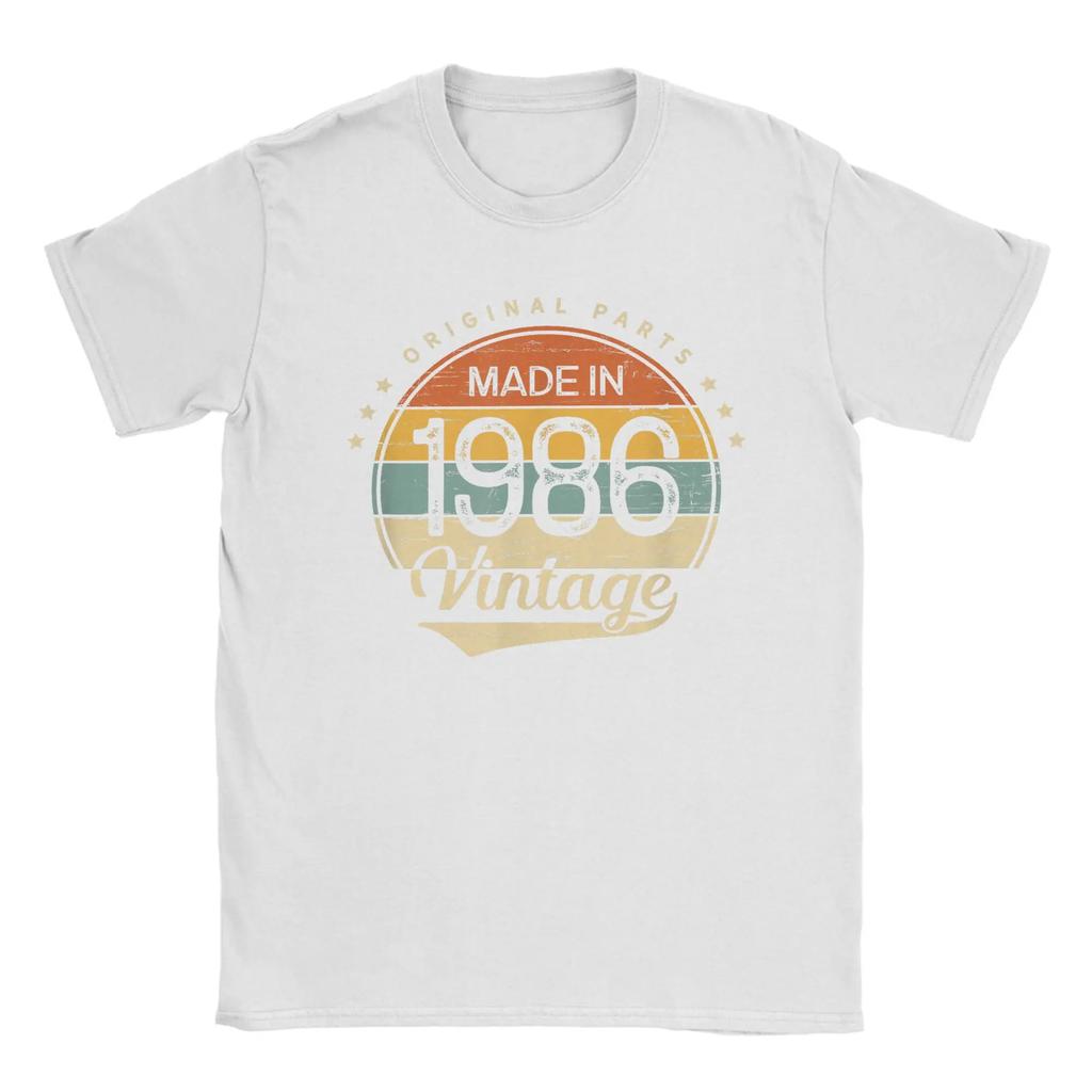 Oversized T Shirt Beach 40th Birthday Classic Vintage 1986 Original Parts Novelty T-Shirts Cotton Tshirt Men Classic Top Tees