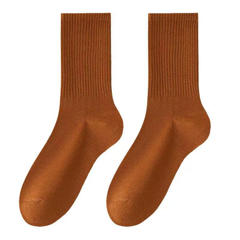 Women's Mid-Calf Cotton Socks - Sweat-Absorbent, Odor-Resistant, Non-Slip, Boneless Design for Spring and Autumn