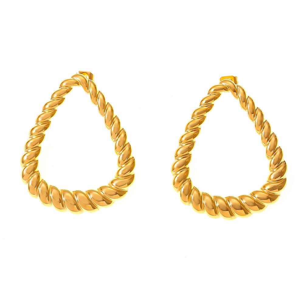 European & American Geometric Triangle Titanium Steel Earrings - Niche Design, Fashionable & Simple