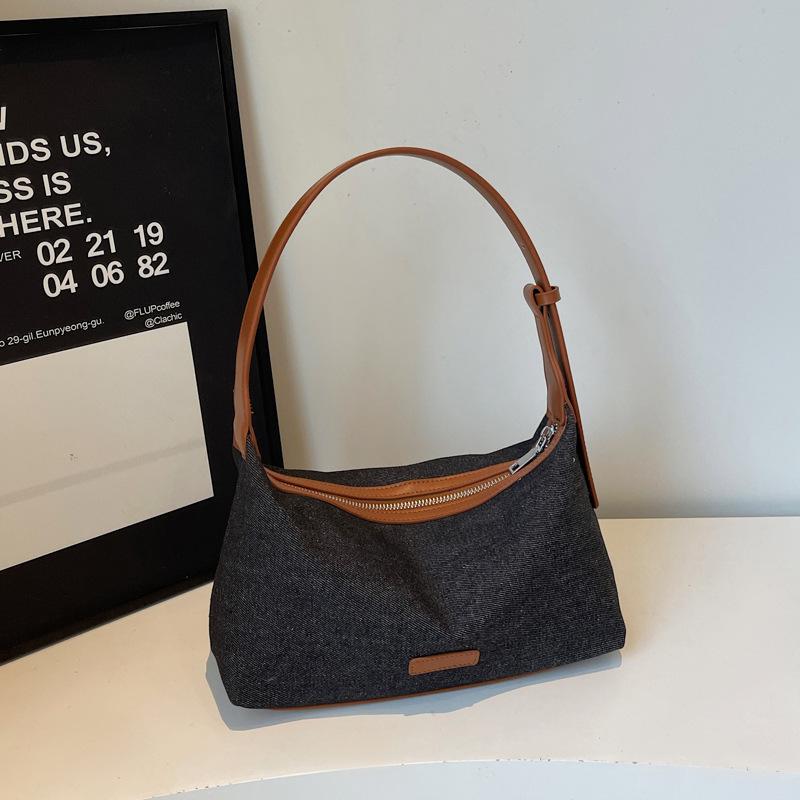 

Korean Style Denim Shoulder Bag Women Winter Vintage Casual Crossbody Handle Bag Fashiable Texture and Versatile Storage Bags чёрный