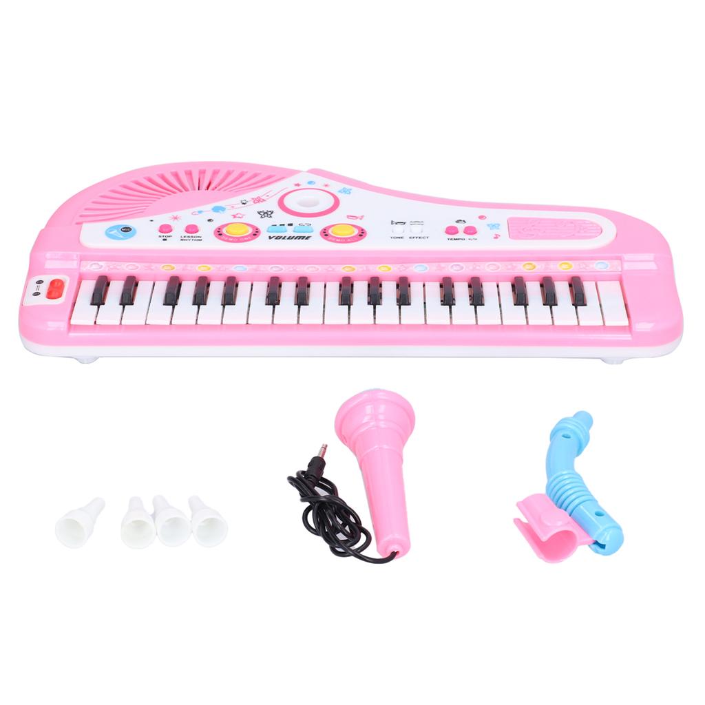 Children Music Instrument Toy with Microphone Battery Powered 37 Keys Electric Music Toy