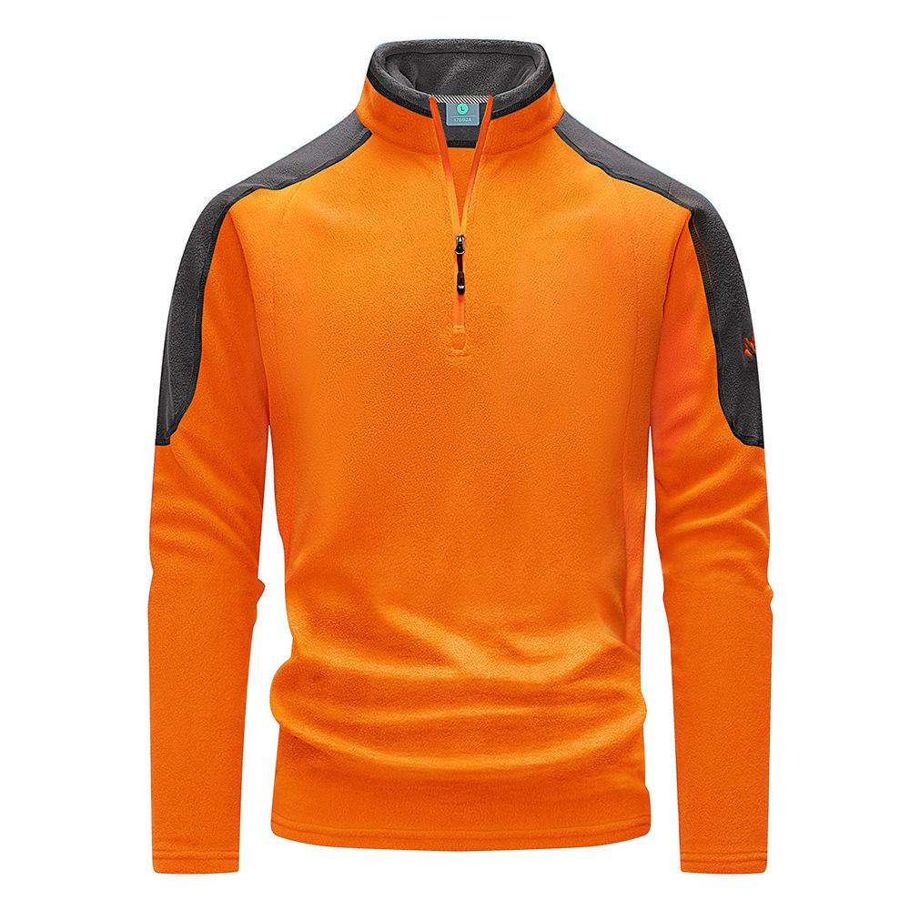 

Мужская флисовая куртка для активного отдыха: Дышащий, Теплый и Повседневный Топ с Длинным Рукавом L оранжевый