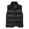 Men's Corduroy Patchwork Zipper Vest Stand Collar Sleeveless Outdoor Casual Warm Vest Jacket