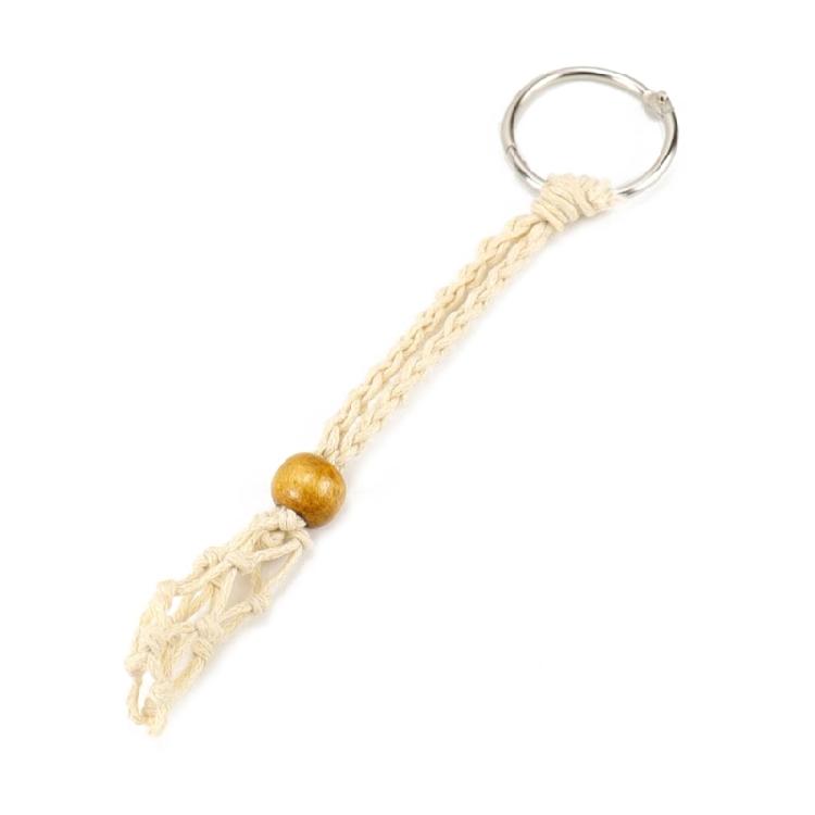 Crystal Stone Holder Hanging-Ornaments Keychain Adjustable Bag Charm Decors Cord Empty Stone Holder Keychain