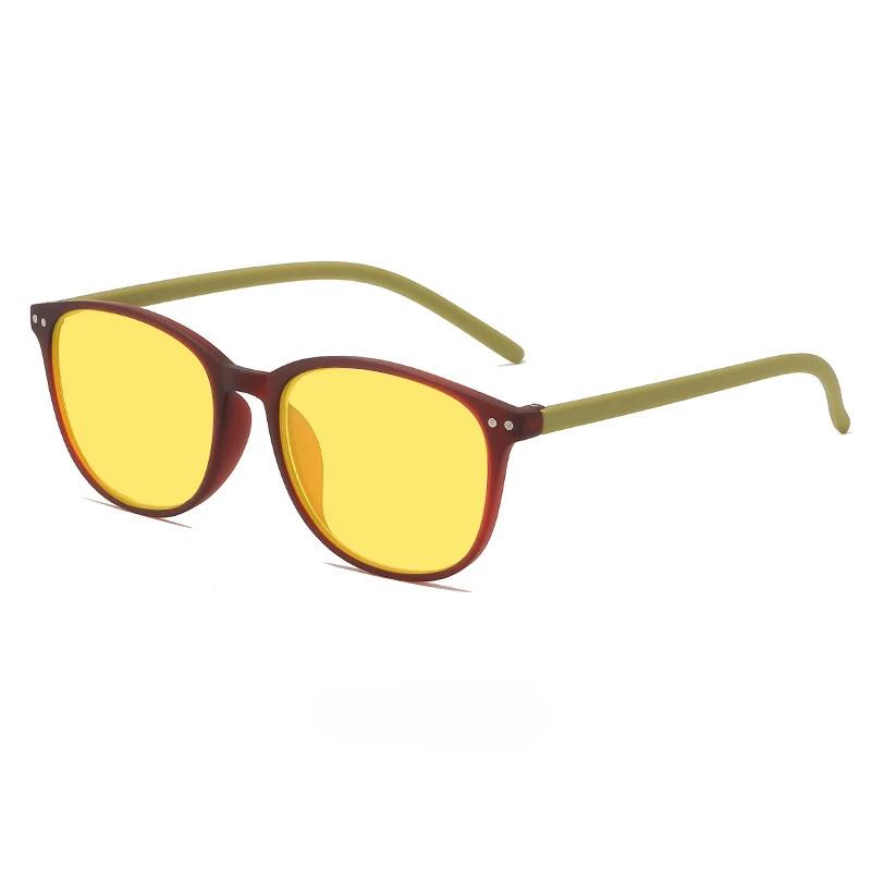 

New Fashionable Oval Frame Anti Blue Light Glasses for Men Women Full Frame Yellow Goggles Night Vision