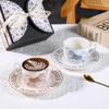 220 ml Retro-Kaffeetasse, Snackschale, Espressotasse, Keramik-Trinkgeschirr, nordische Heimdekoration, Tasse, Urlaubsgeschenkset