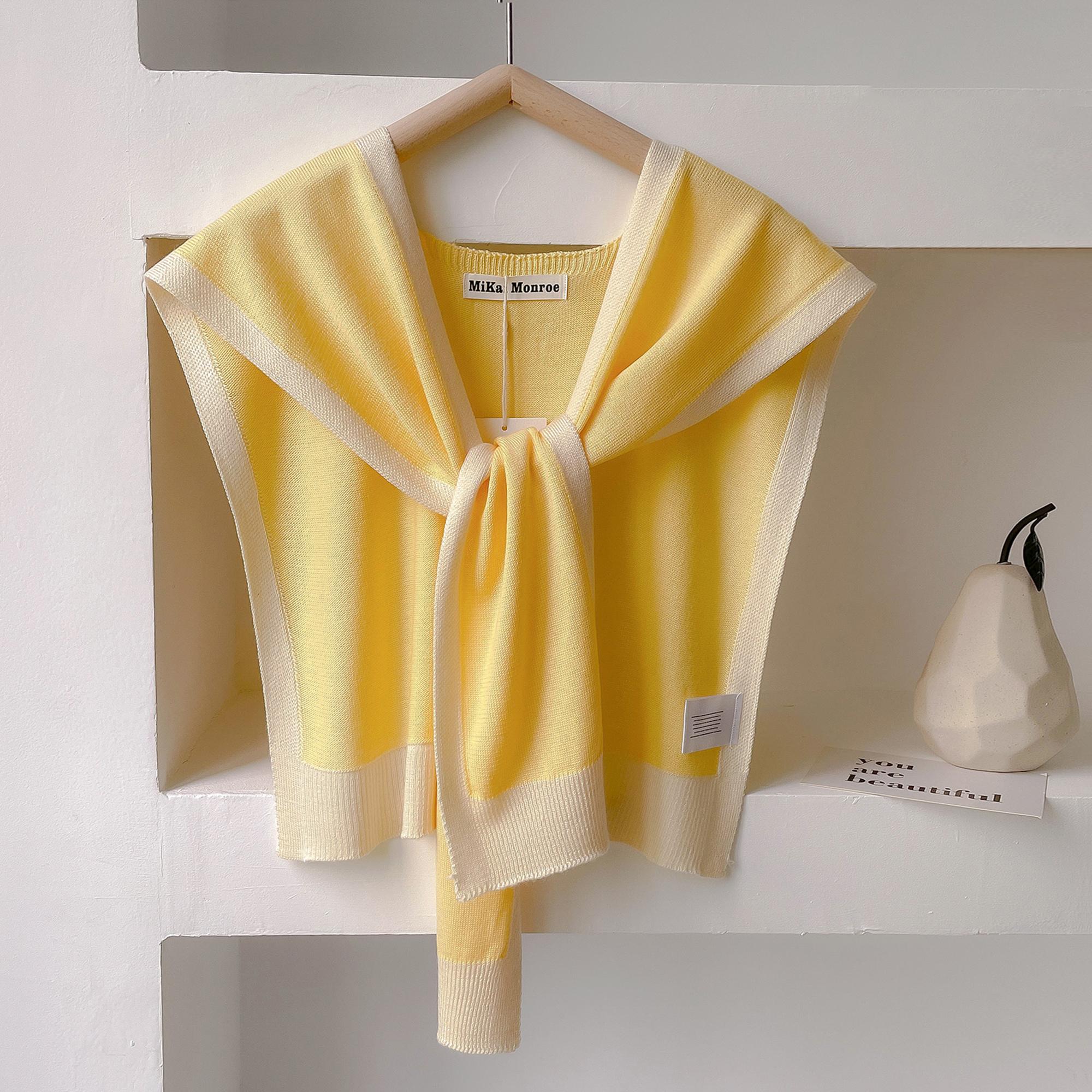 

Spring And Autumn Knitted Striped Shawl With High-Grade Summer Office Air-Conditioned Room Neck And Shoulder Scarf жовтий