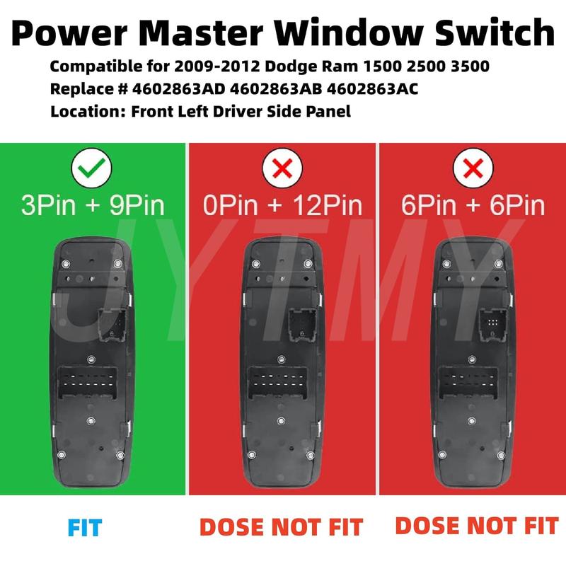 Car Accessories For 2009-2012 Dodge Ram 1500 2500 3500 Truck LHD Window Switch Electric Power Glass Lifter Control Button parts