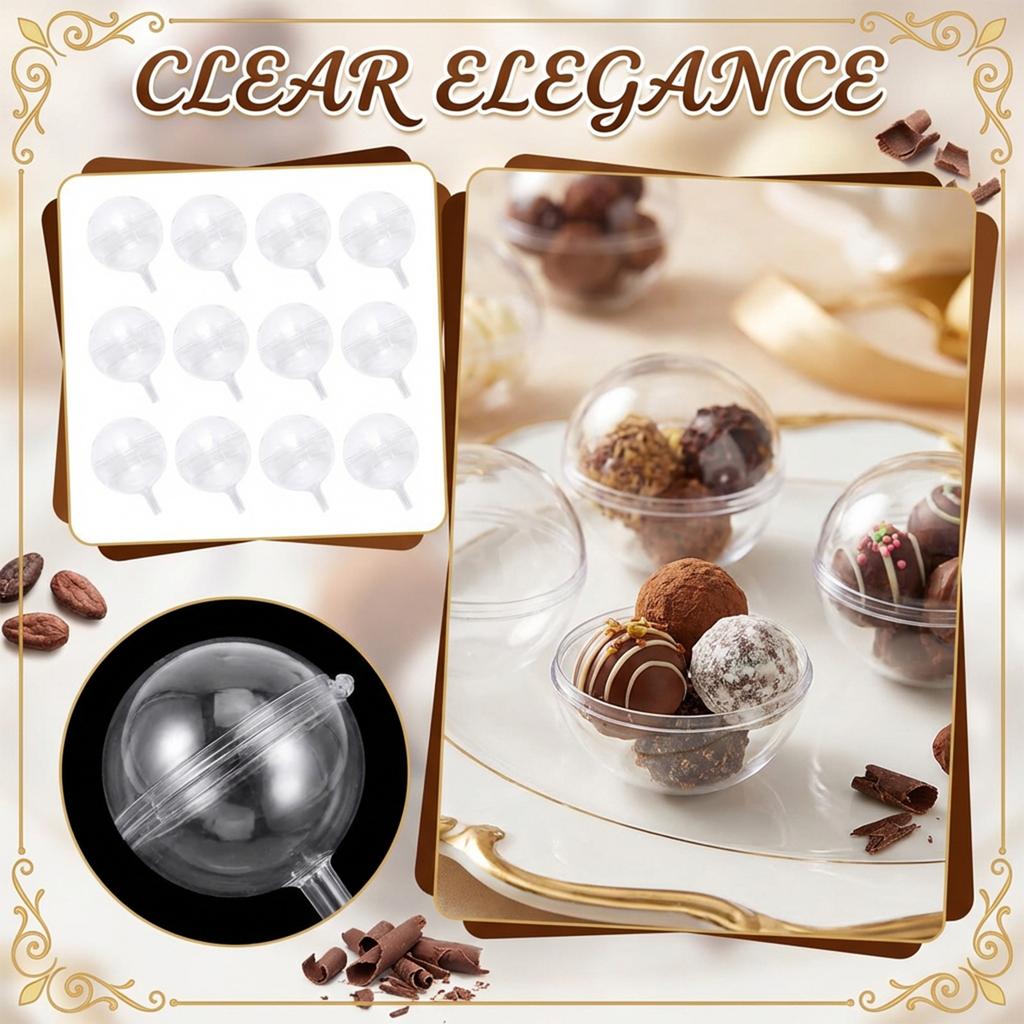 100 Supporti Trasparenti per Scatole di Cioccolatini, Supporti Rotondi in Plastica per Bouquet di Palline di Cioccolato, Supporti per Confezionamento Fiori, Adatti per Feste di Compleanno