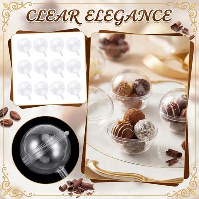 100 Clear Chocolate Box Stands, Plastic Round Chocolate Ball Bouquet Stands, Flower Wrapping Supports, Suitable For Birthday Parties