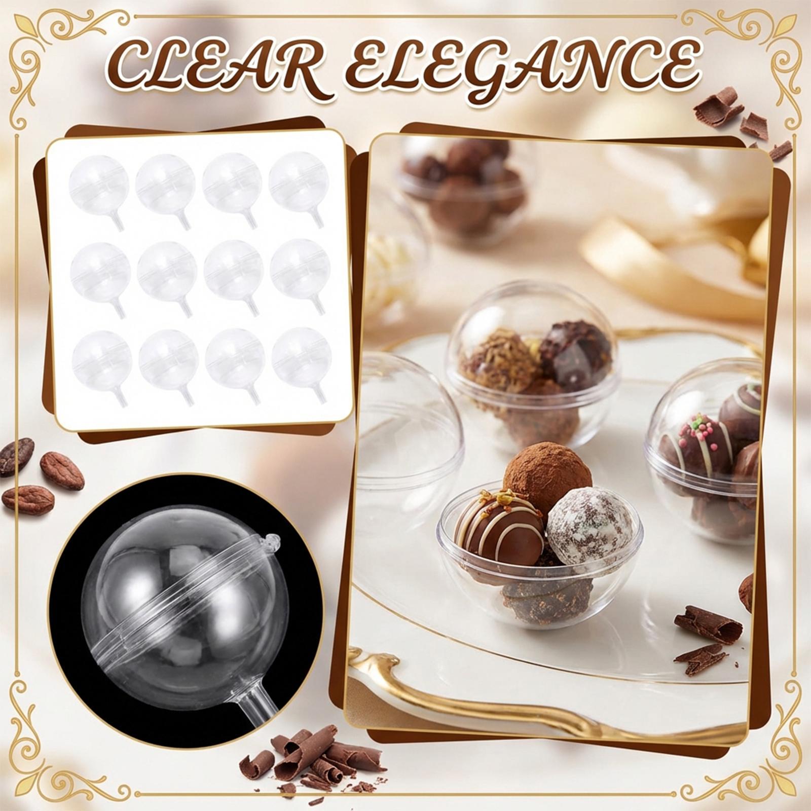 

100 Clear Chocolate Box Stands, Plastic Round Chocolate Ball Bouquet Stands, Flower Wrapping Supports, Suitable For Birthday Parties One Size