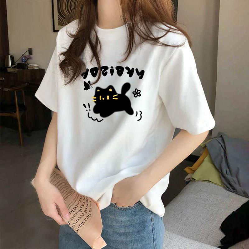 2026 American Cotton Trendy Round Neck Plus Size Short Sleeve T-shirt