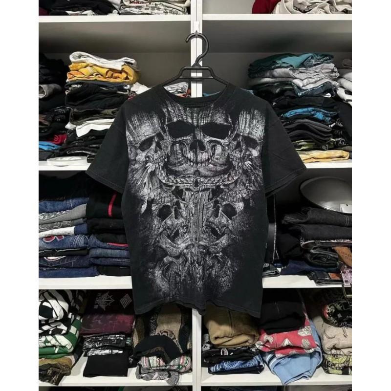 Y2K Vintage T Shirt Harajuku Hip Hop Crew Neck Short Sleeve Gothic Streetwear Unisex Tee