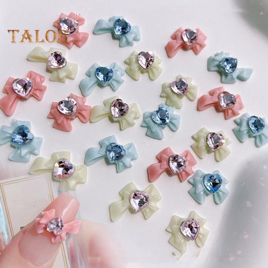 10Pcs Bow Nail Charms Dragon Heart Resin 3D Eco-friendly Nail Art Accessories for Beautiful And Charming Nails
