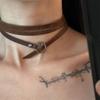 Multifunctional Leather Necklace with Letter Charm Soft Leather Necklace Suitable for Neck Waist or Wrist Accessory