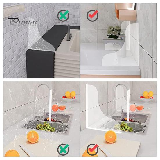 2Pcs Shower Splash Guards Self Adhesive Easy To Install Transparent Design Acrylic Shower Water Guards Bathtub Corner Splash Covers